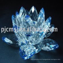 Venta caliente de buena calidad azul flor de loto de cristal